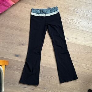 lululemon athletica Black Pants with Blue Waistband